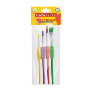 Set de pinceles ergonómicos para manualidades x4 unidades