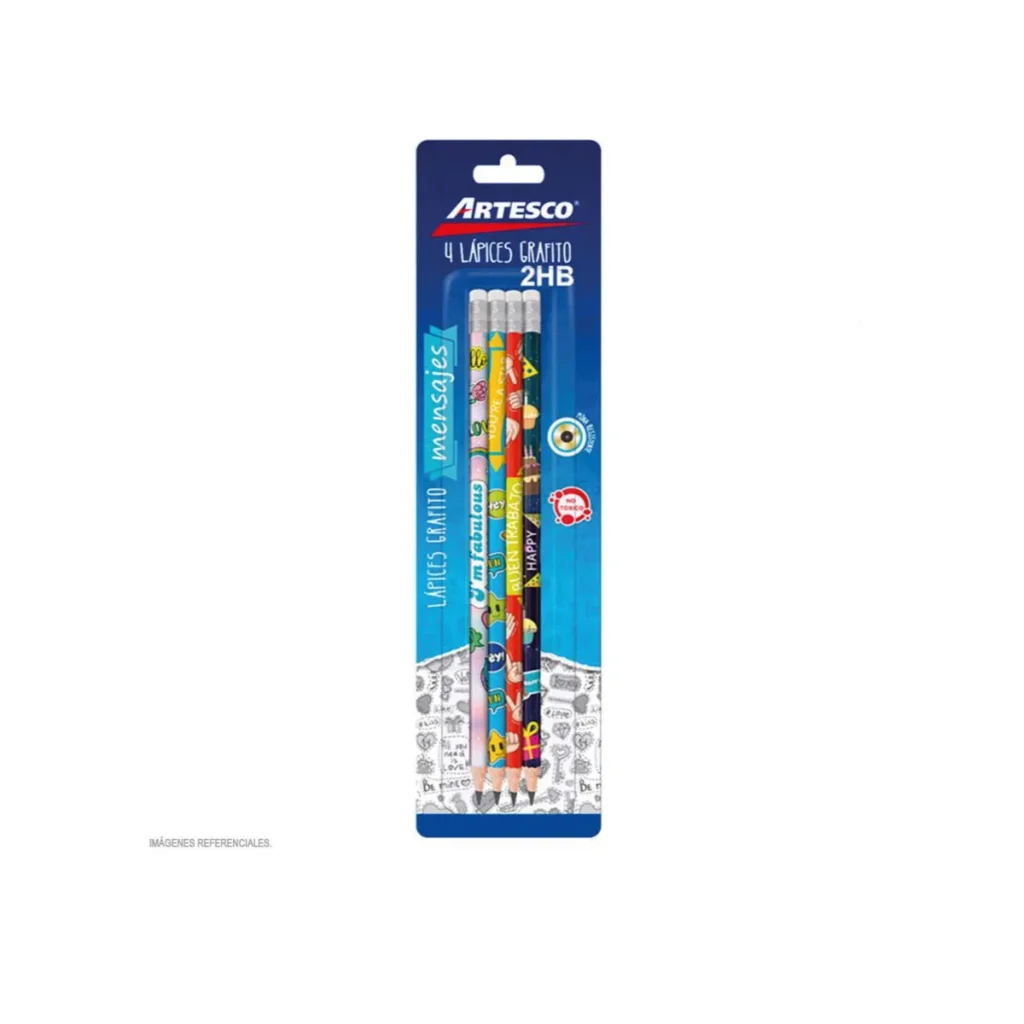 LAPIZ MENSAJE VARIOS BLISTER X4 - ARTESCO