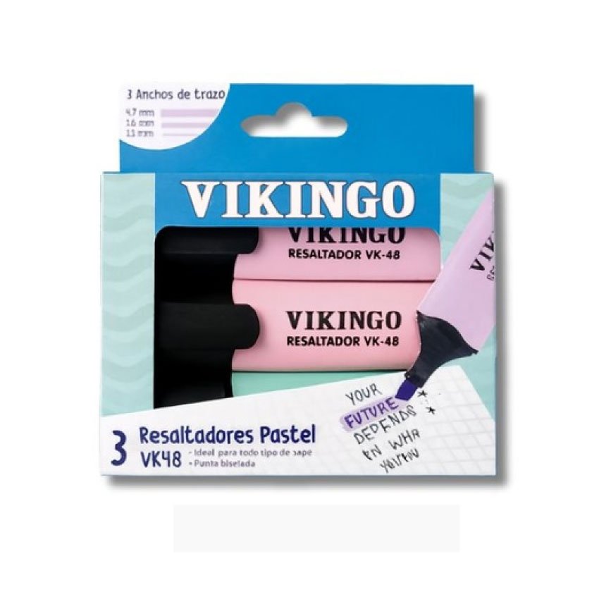 VIKINGO RESALTADOR VK-48 PASTEL X3