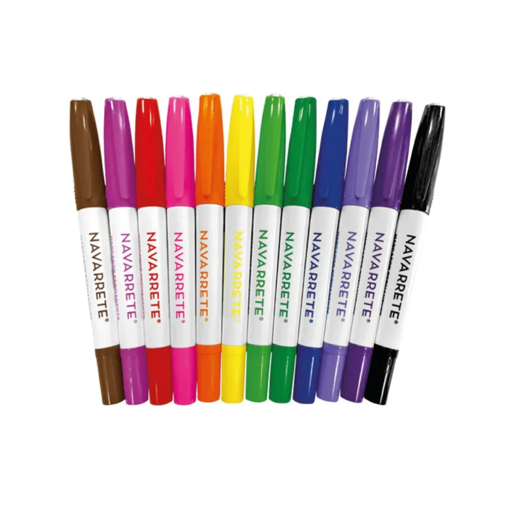 MARCADOR INDELEBLE COLOR DUAL CAJAX12 UNID. NAVARRETE