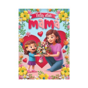Lámina mural Día de la Madre con diseño floral decorativo