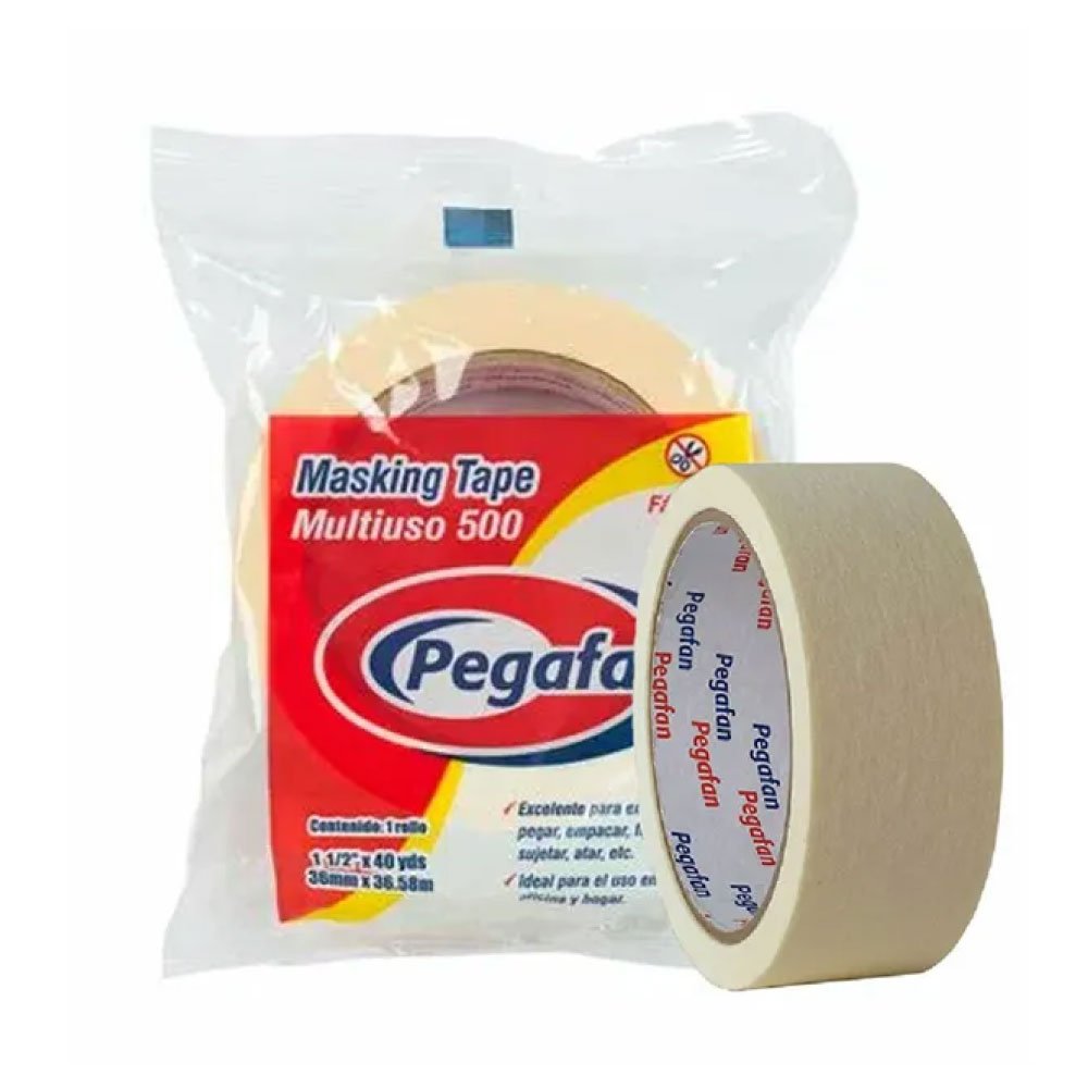 Cinta masking tape 1 1/2 x 40 yd (500) Pegafan