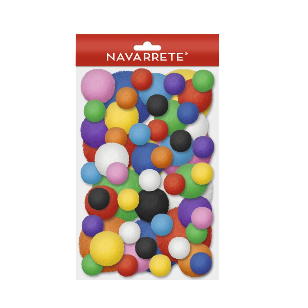 pom pom tamaño surtido bolsa x95 para arte escolar y decoración