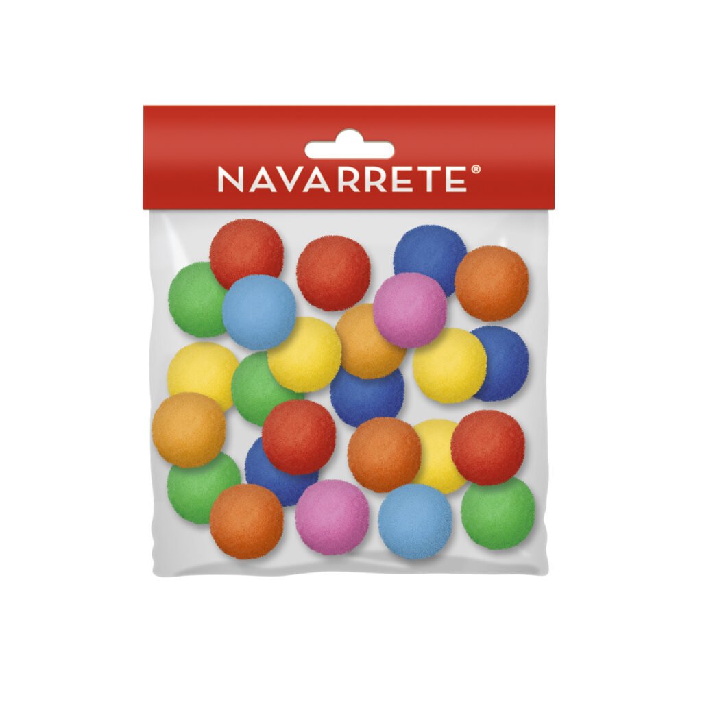 pom pom chico 1.5cm bolsa x25 para manualidades escolares