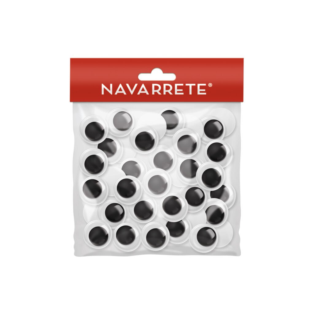 Ojitos movibles 15mm en blister de 60 unidades para manualidades escolares