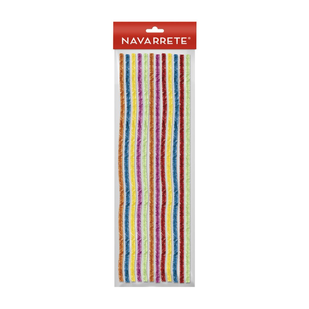 Chenille colores claros x12 unidades para manualidades escolares