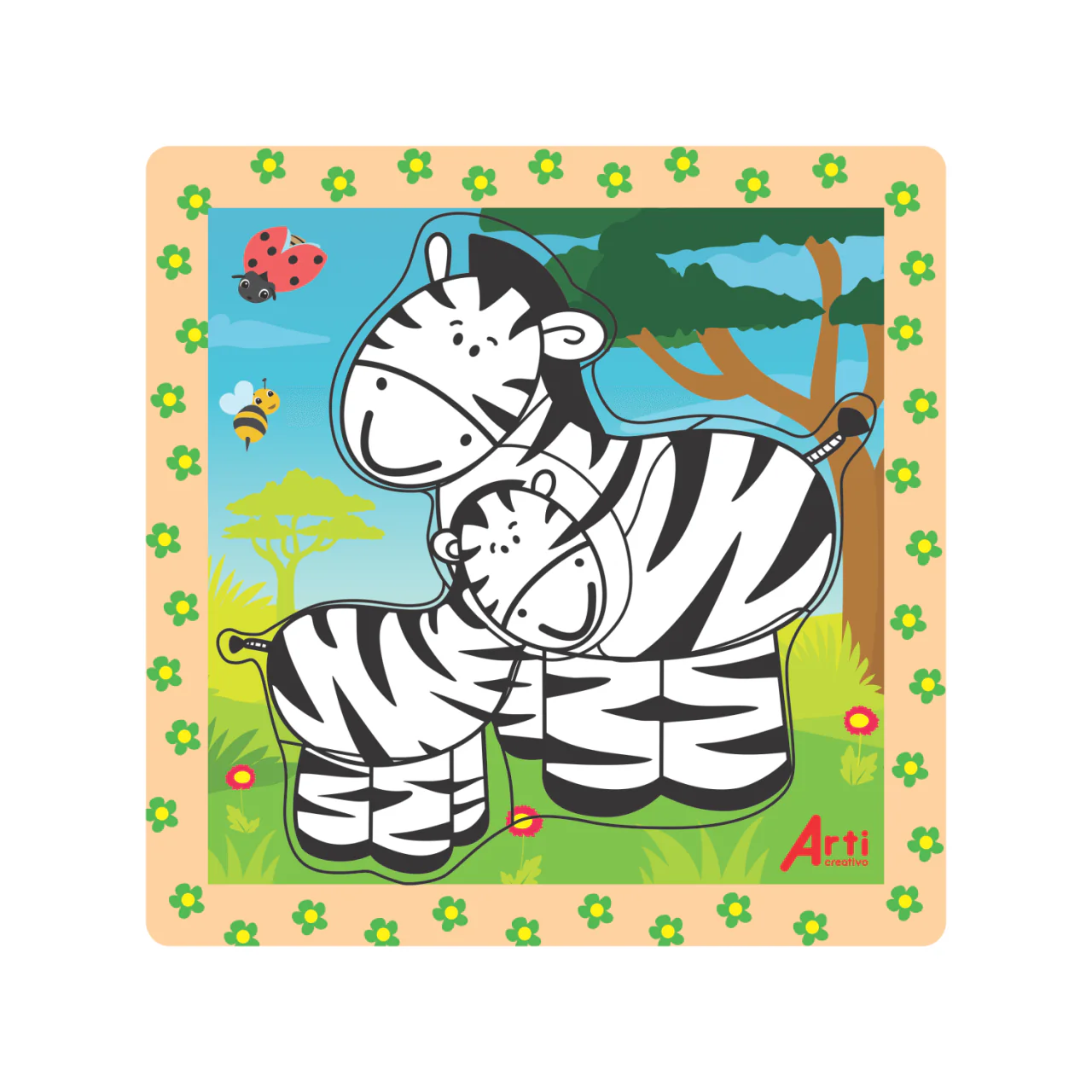 ROMPECABEZA DE MADERA ENCAJE CEBRAS X 07PZ TACJUEDI106