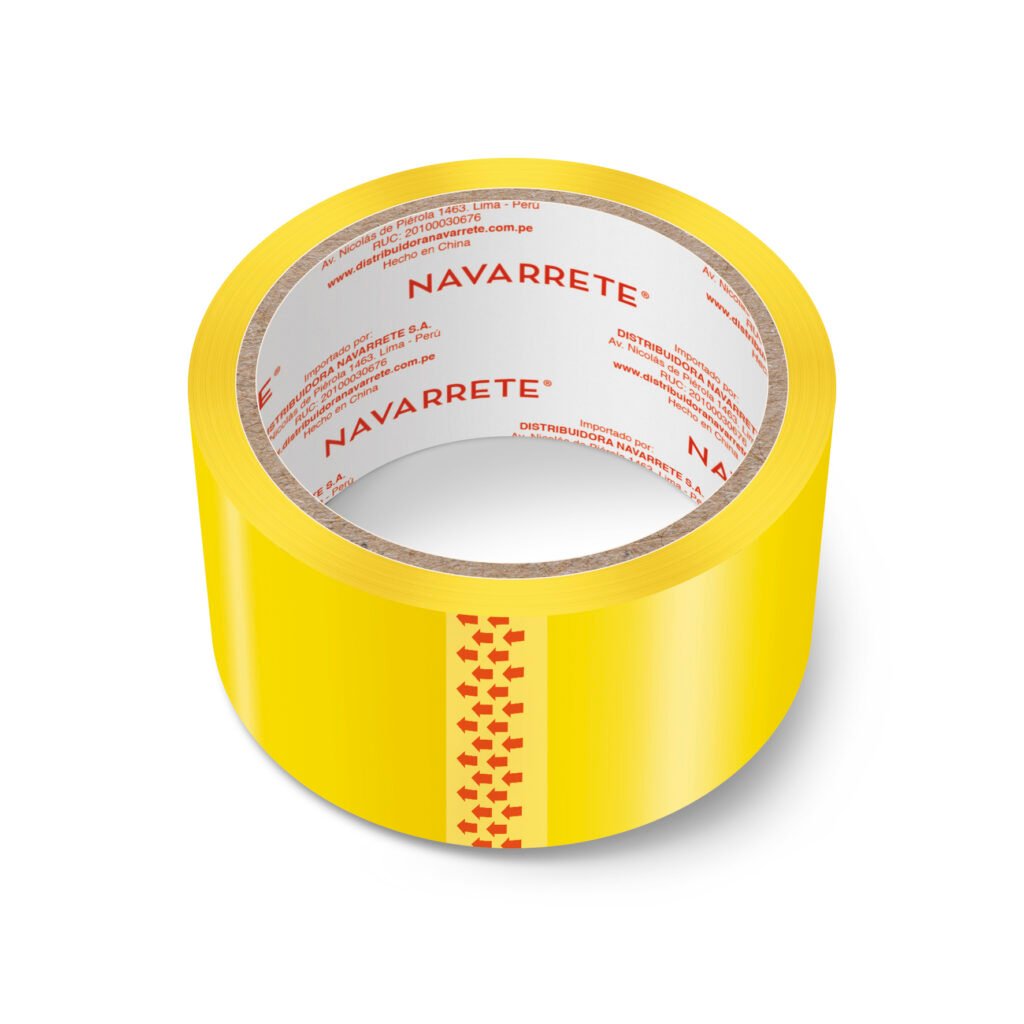 Cinta de embalaje amarilla 2x20m para paquetes y organización visual