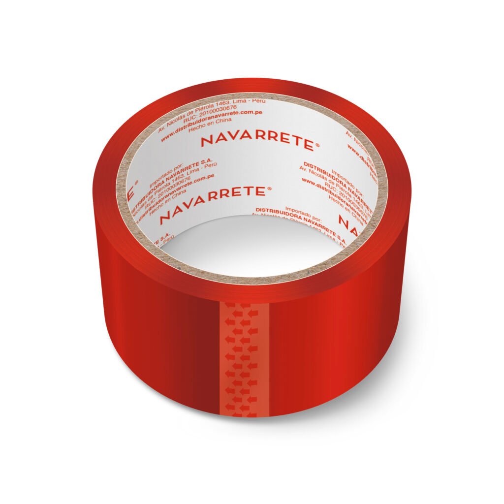 Cinta de embalaje roja 2x20m para paquetes y organización