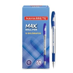 Bolígrafo Max Ball Pen 0.7mm azul Navarrete en caja x12 unidades