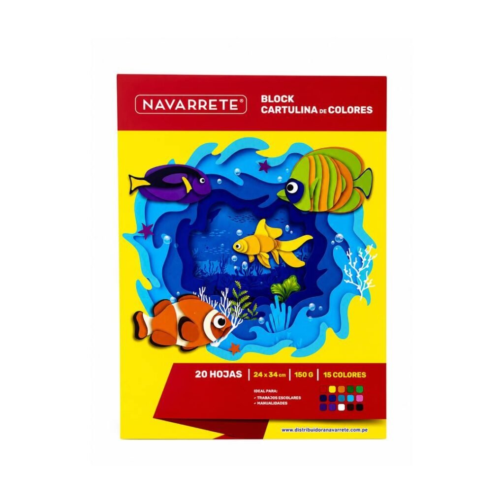 BLOCK CARTULINA COLORES 15HJS 24X34 CM