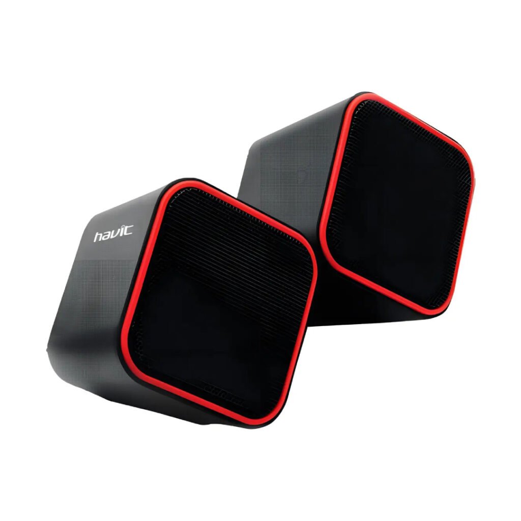 PARLANTE PC USB 2.0 HV-SK473 NEGRO Y ROJO