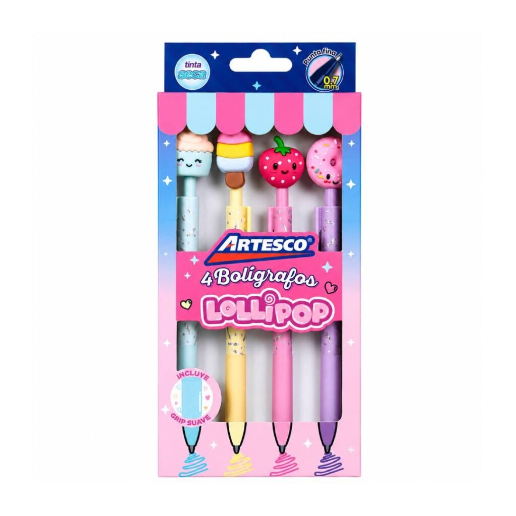 LAPICERO TINTA SECA LOLLIPOP X4UND