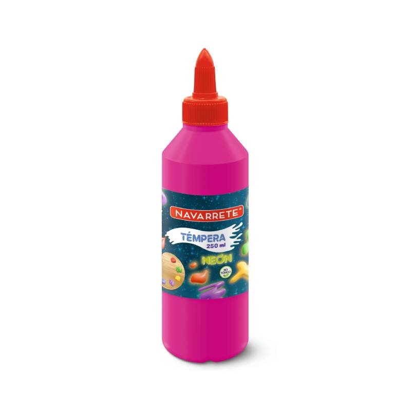 Témpera 250ml fucsia neón con dosificador para arte escolar